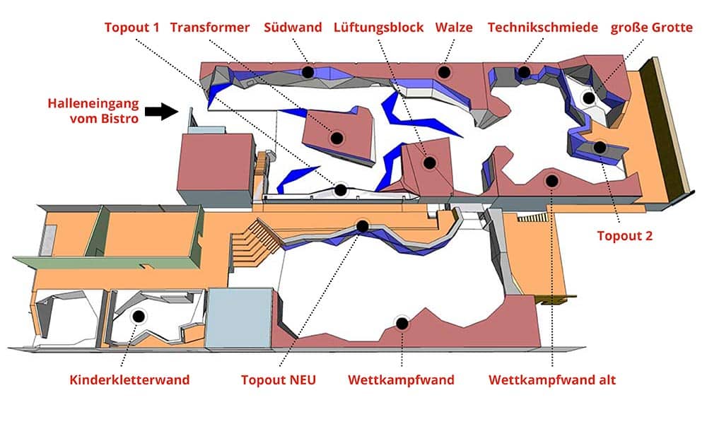 Boulderhalle E4 Sektionen